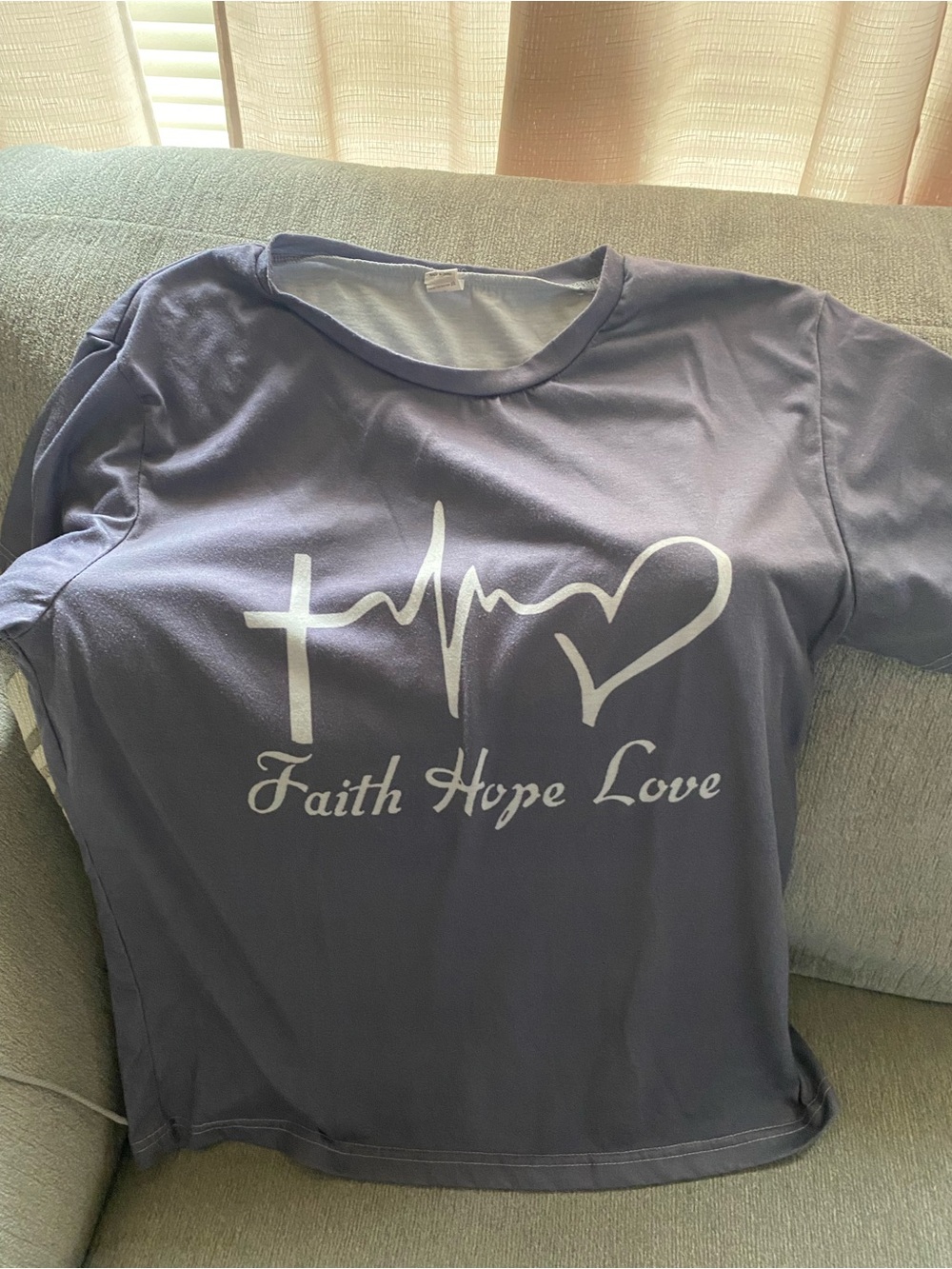 Faith Hope Love Graphic Tee in Dusty Purple